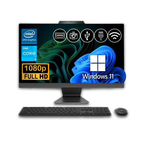 Asus i3-1315U 16GB DDR5 512GB M.2 SSD A3402WVAK-I38256B0D ATL27  23.8" W11Pro  All In One Bilgisayar ürün görseli 1