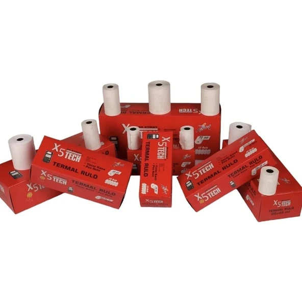 Bk Etiket X5 Tech Termal Yazar Kasa Pos Rulosu 56X16 mt (5paket 50 Rulo) - Resim 2
