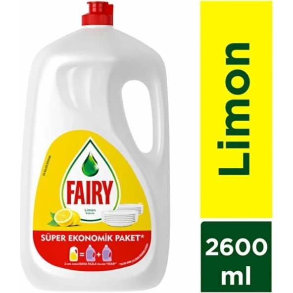 Fairy Sıvı Bulaşık Deterjanı Limonlu 2600 ml 6 Adet - Resim 2