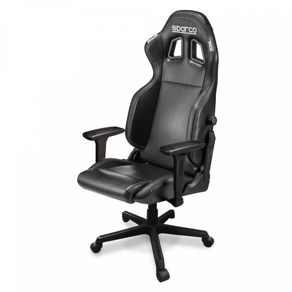 SPARCO İCON DERİ OFİS KOLTUĞU SİYAH - 1