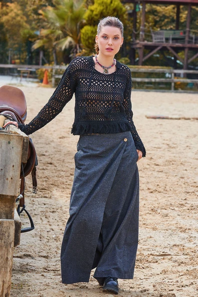 Anvelop Etek Cepli Bol Paça Pantolon - 3