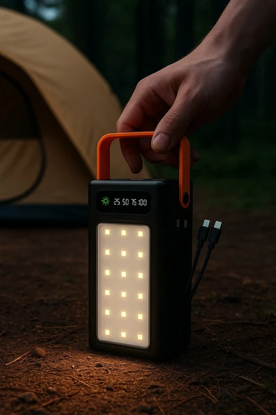 Taşınabilir LED Işıldak & Powerbank 4 Kademe Işık Ayarı, Yüksek Kapasiteli Şarj Cihazı - 6