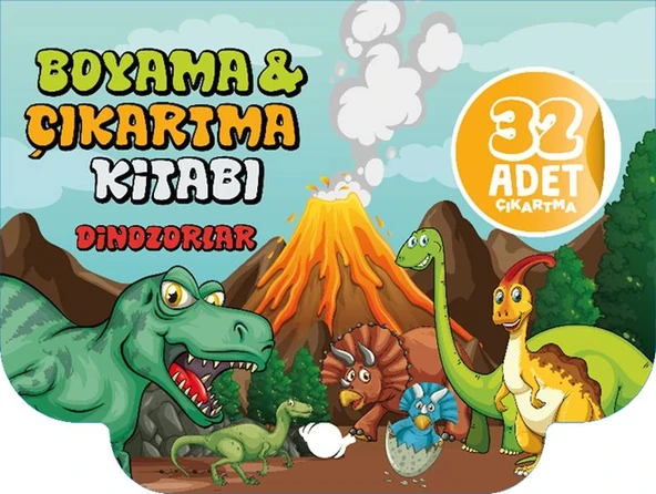 Dinozorlar Boyama ve Çıkartma Kitabı ürün görseli