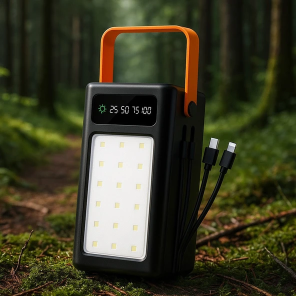 Taşınabilir LED Işıldak & Powerbank 4 Kademe Işık Ayarı, Yüksek Kapasiteli Şarj Cihazı - 2