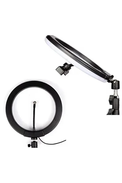 LED Işıklı Telefon Tutuculu Masaüstü Tripod  Canlı Yayın, Video ve Makyaj İçin Halkalı Ring Light - 3