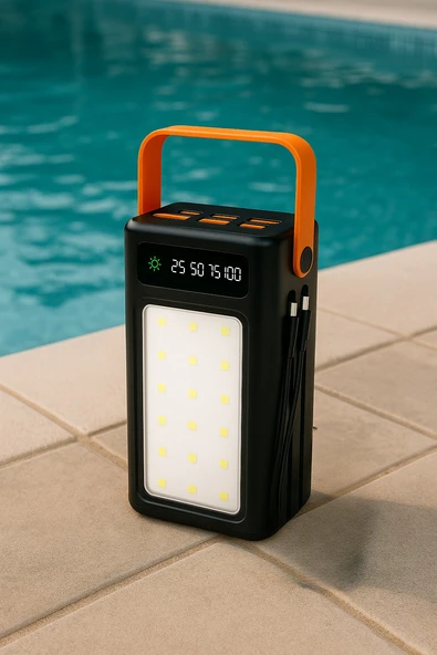 Taşınabilir LED Işıldak & Powerbank 4 Kademe Işık Ayarı, Yüksek Kapasiteli Şarj Cihazı - 3