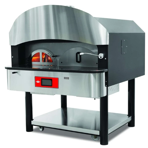 Empero EMP.SPO.05-D Digital Gazlı ve Odunlu Döner Tabanlı Pizza Fırını 6 Pizza Kapasiteli - LPG'li - Resim 1