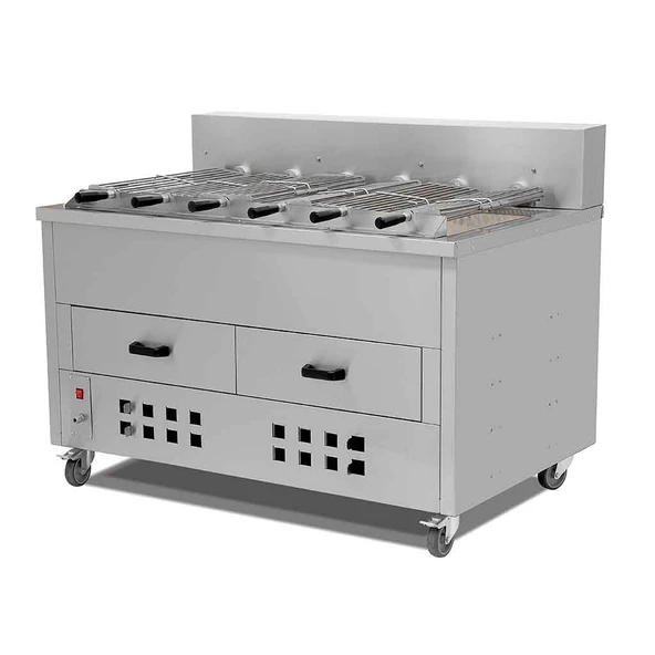 Empero EMP.8YI Kömürlü Yatay Piliç Kızartma Makinesi 8 Şiş Kapasiteli - Doğalgazlı ürün görseli