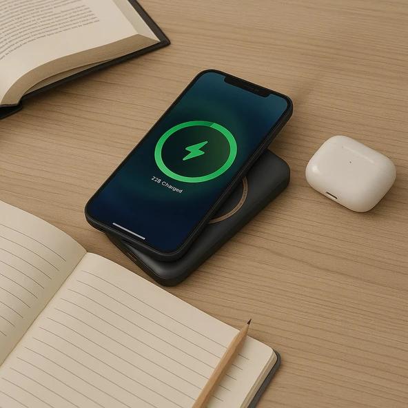 5000 mAh Kablosuz Şarjlı Powerbank  20W Hızlı Şarj, Taşınabilir Şarj Cihazı - 7