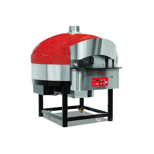 Empero EMP.SPO.02-RB-NG Gazlı Döner Tabanlı Pizza Fırını 9 Pizza Kapasiteli - Kırmızı, Siyah Doğalgazlı - Resim 1