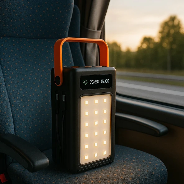 Taşınabilir LED Işıldak & Powerbank  4 Kademe Işık Ayarı, Yüksek Kapasiteli Şarj Cihazı