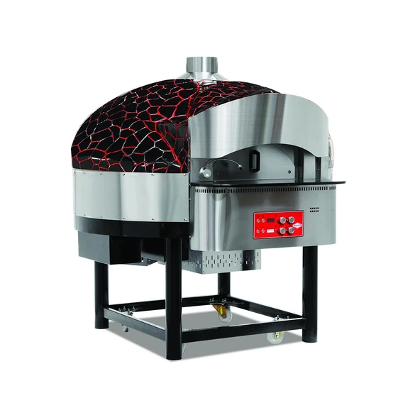 Empero EMP.SPO.02-BR-LPG Gazlı Döner Tabanlı Pizza Fırını 9 Pizza Kapasiteli - Siyah, Kırmızı LPG'li ürün görseli