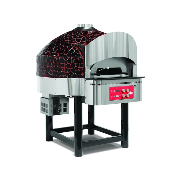 Empero EMP.SPO.04-BR-LPG Gazlı Döner Tabanlı Pizza Fırını 6 Pizza Kapasitel - Siyah, Kırmızı LPG'li
