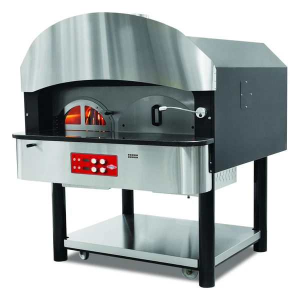 Empero EMP.SPO.05-LPG Gazlı ve Odunlu Döner Tabanlı Pizza Fırını 6 Pizza Kapasiteli - LPG'li - Resim 1