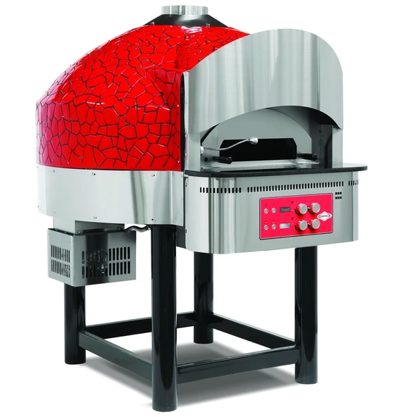 Empero EMP.SPO.03-RB-NG Gazlı Sabit Tabanlı Pizza Fırını 9 Pizza Kapasiteli - Krımızı, Siyah Doğalgazlı - Resim 1