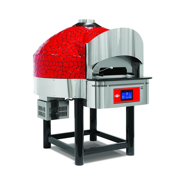 Empero EMP.SPO.03-D-RB-NG Dijital Gazlı Sabit Tabanlı Pizza Fırını 9 Pizza Kapasiteli - Kırmızı, Siyah Doğalgazlı ürün görseli