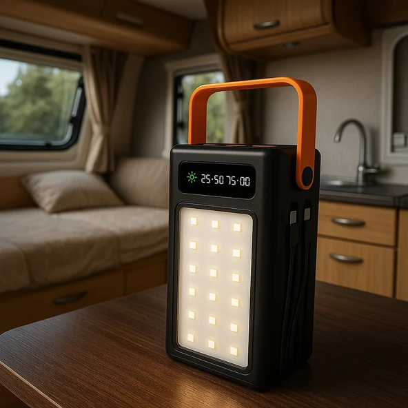 Taşınabilir LED Işıldak & Powerbank  4 Kademe Işık Ayarı, Yüksek Kapasiteli Şarj Cihazı - 4