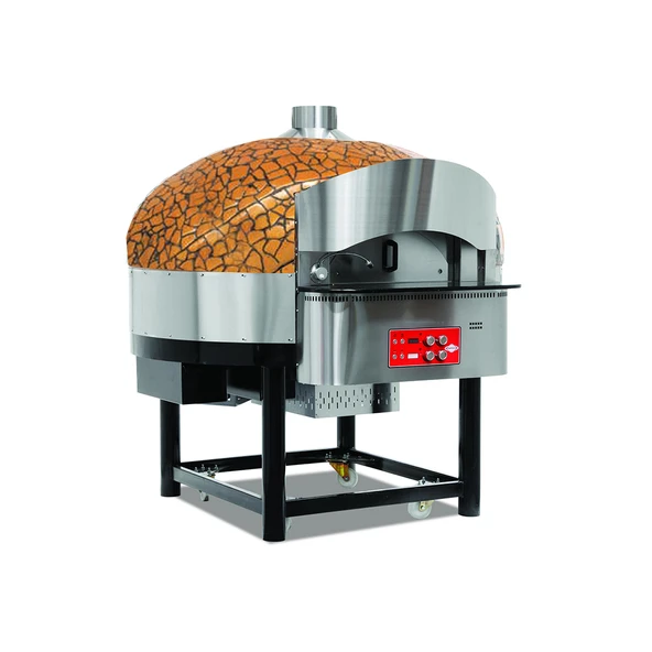 Empero EMP.SPO.02-GB-NG Gazlı Döner Tabanlı Pizza Fırını 9 Pizza Kapasiteli - Altın, Siyah Doğalgazlı - Resim 1