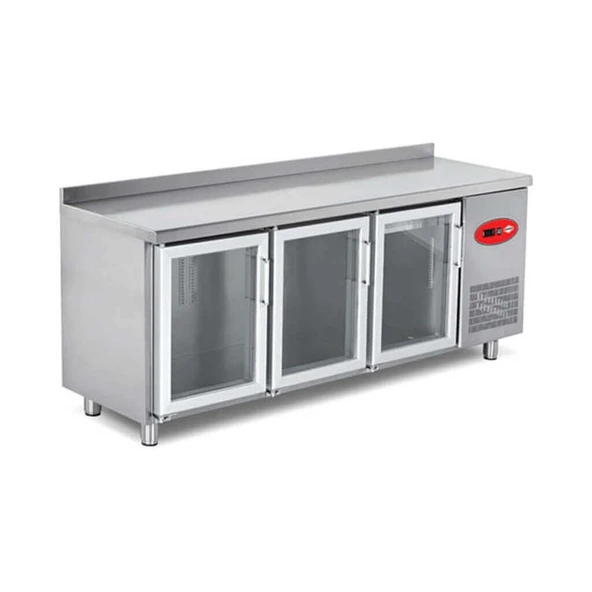 Empero EMP.200.70.03 Tezgah Tipi Buzdolabı (Fanlı) - 3 CAM Kapılı - 200x70x85 cm ürün görseli