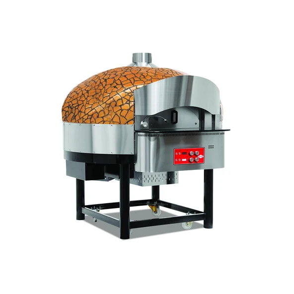 Empero EMP.SPO.02-GB-LPG Gazlı Döner Tabanlı Pizza Fırını 9 Pizza Kapasiteli - Altın, Siyah LPG'li - Resim 1