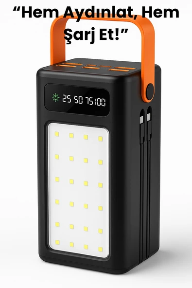 Taşınabilir LED Işıldak & Powerbank 4 Kademe Işık Ayarı, Yüksek Kapasiteli Şarj Cihazı - 5