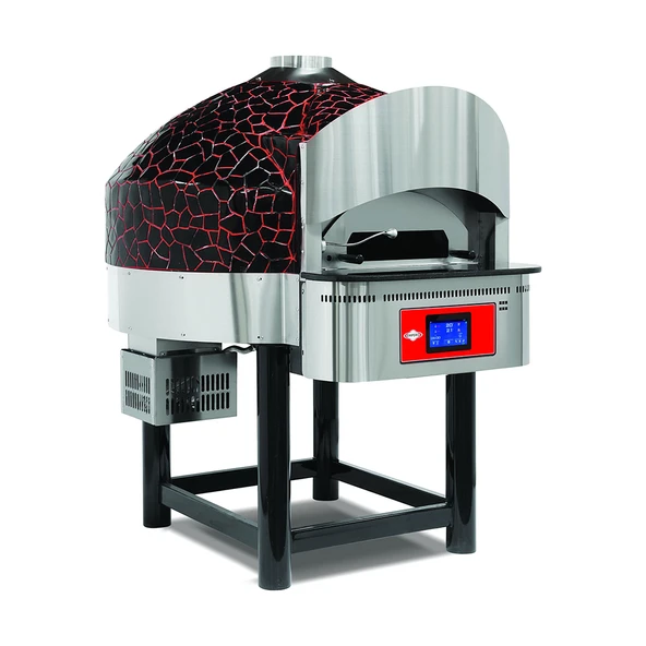 Empero EMP.SPO.03-D-BR-NG Dijital Gazlı Sabit Tabanlı Pizza Fırını 9 Pizza Kapasiteli - Kırmızı, Siyah Doğalgazlı - Resim 1