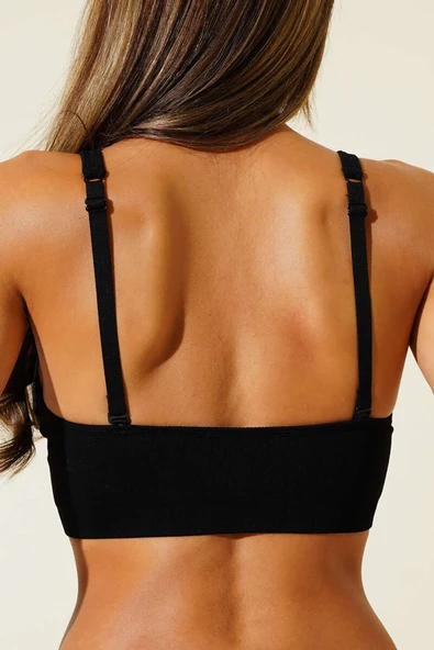 Siyah Light İnvisible V Kesim Dikişsiz Sütyen - Resim 3