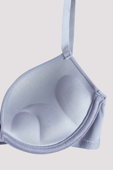 Gri Latina Double Push-Up Destekli Sütyen - Resim 4