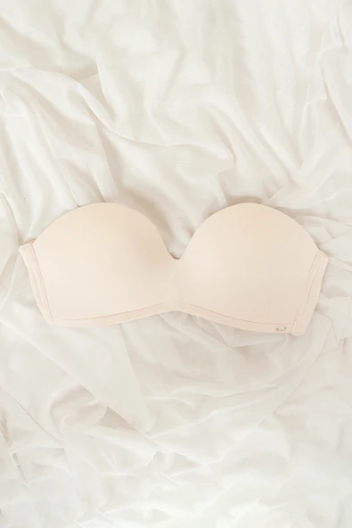 Ekru Askısız Straplez Destekli Sütyen - Resim 3