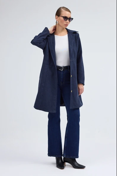 Dikiş Detaylı Tasarım Kaşe Kaban ürün görseli 1