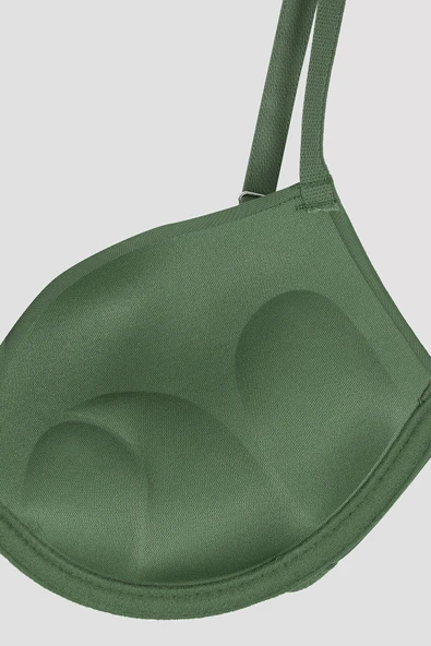 Haki Latina Double Push-Up Destekli Sütyen - Resim 4