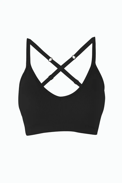 Siyah Light İnvisible V Kesim Dikişsiz Sütyen - Resim 4