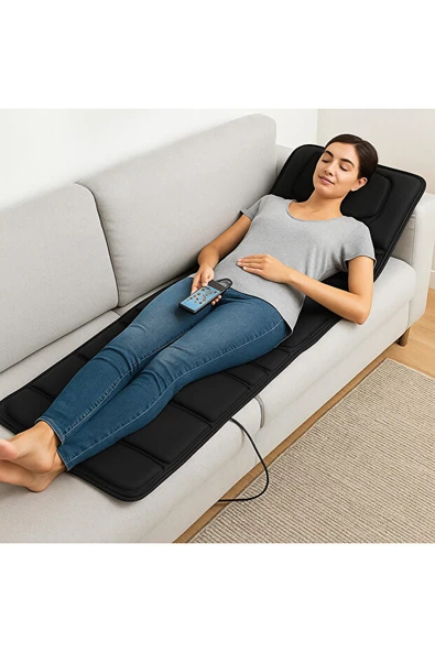 Tüm Vücut Titreşimli Masaj Matı Isıtmalı, Katlanabilir, Uzaktan Kumandalı, 174x60 cm - 5