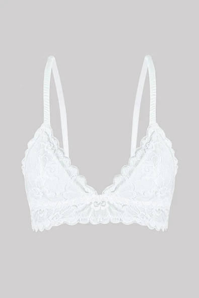 Ekru Tulipa Güpür Dantelli Desteksiz Sütyen ürün görseli 1