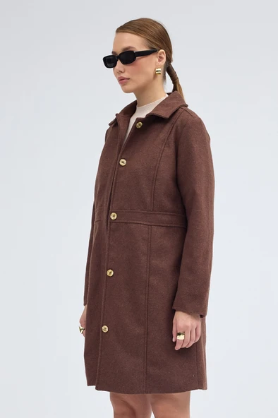 Dikiş Detaylı Tasarım Kaşe Kaban - Resim 3