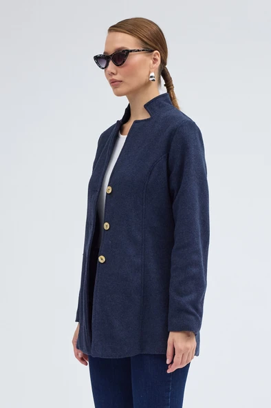 Tasarım Yaka Kısa Boy Kaşe Kaban - 6