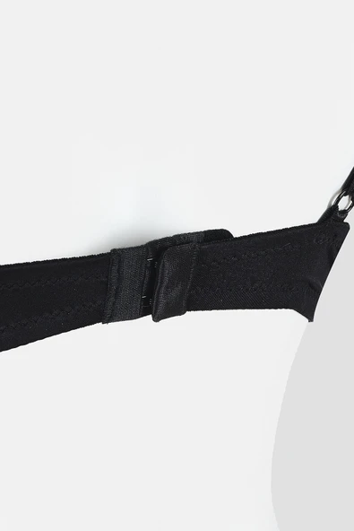 Siyah Bow Desteksiz Sütyen - Resim 3