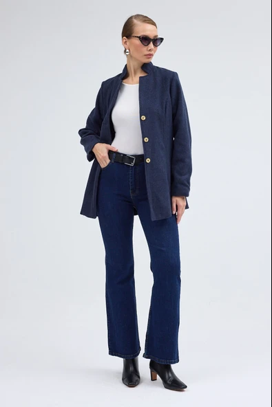 Tasarım Yaka Kısa Boy Kaşe Kaban