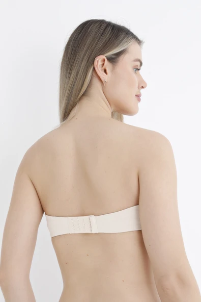 Ekru Askısız Straplez Destekli Sütyen - Resim 2