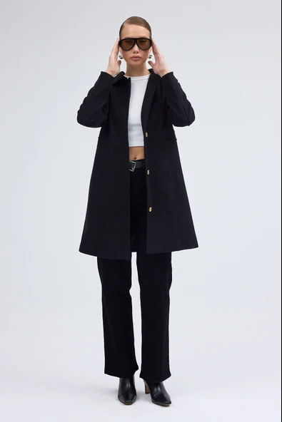 Dikiş Detaylı Tasarım Kaşe Kaban - 6