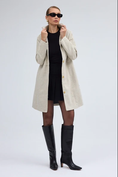 Dikiş Detaylı Tasarım Kaşe Kaban - Resim 6