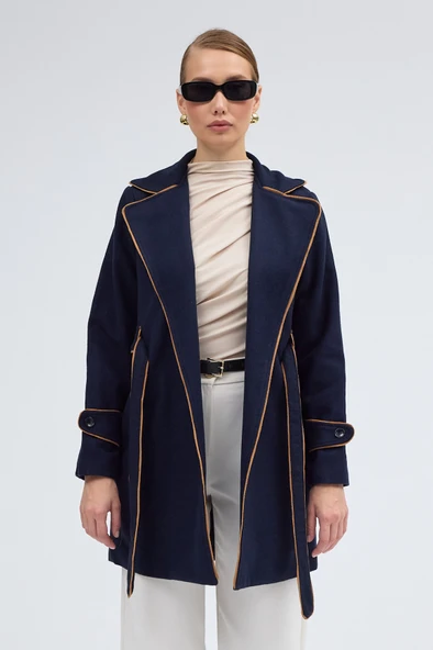 Kaban ve Kemer Kaşe Kadın Şık Yaka ürün görseli 1