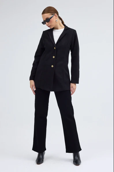 Tasarım Yaka Kısa Boy Kaşe Kaban - 7