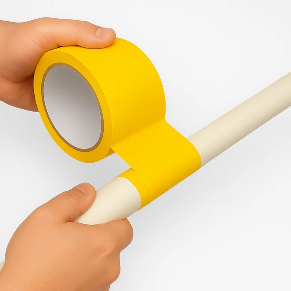 Sarı Tamir Bandı 100 mm x 10 mt Çok Amaçlı Güçlü Yapışkanlı Suya Dayanıklı Onarım Yalıtım Bandı - Resim 3