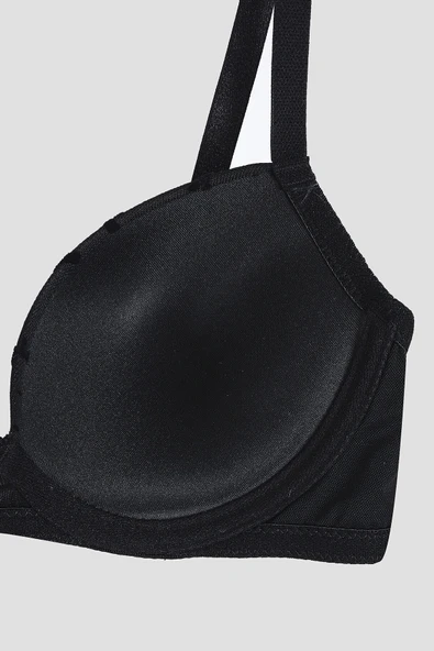 Siyah Bow Desteksiz Sütyen - Resim 4