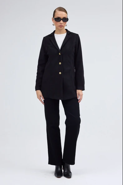 Tasarım Yaka Kısa Boy Kaşe Kaban - 6