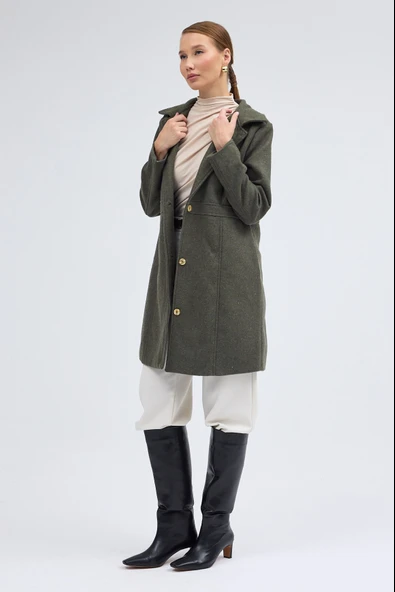 Dikiş Detaylı Tasarım Kaşe Kaban - Resim 5