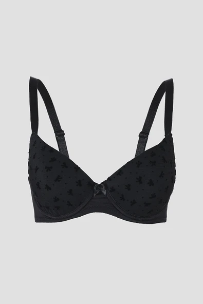 Siyah Bow Hafif Destekli Sütyen ürün görseli 1