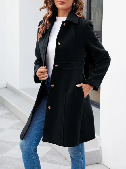 Dikiş Detaylı Tasarım Kaşe Kaban ürün görseli 1