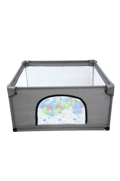 Premio Keten Güvenli Bebek Ve Çocuk Oyun Alanı Oyun Parkı 120x120 Oyun Matı Ve Topları - 8